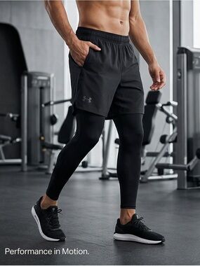 Under Armour Men’s Black Heatgear shorts.